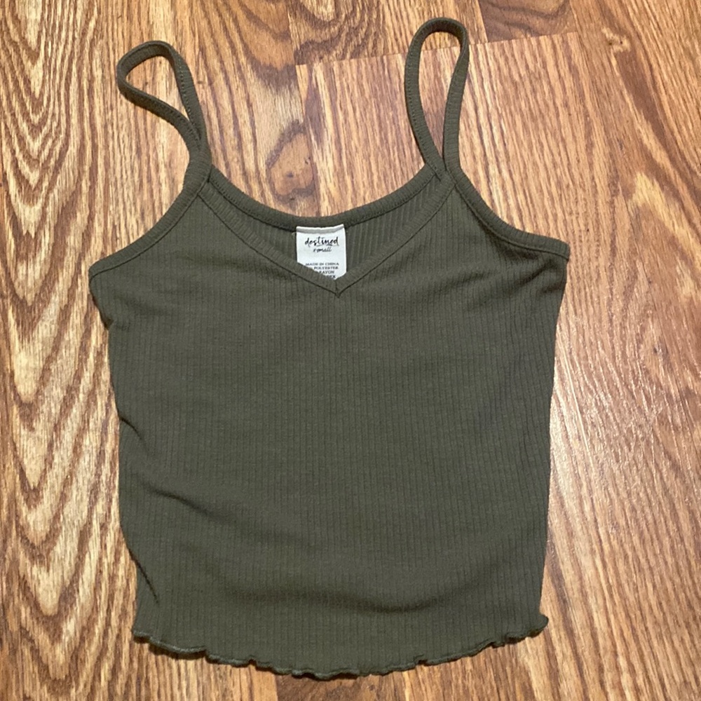 destined xs green crop top